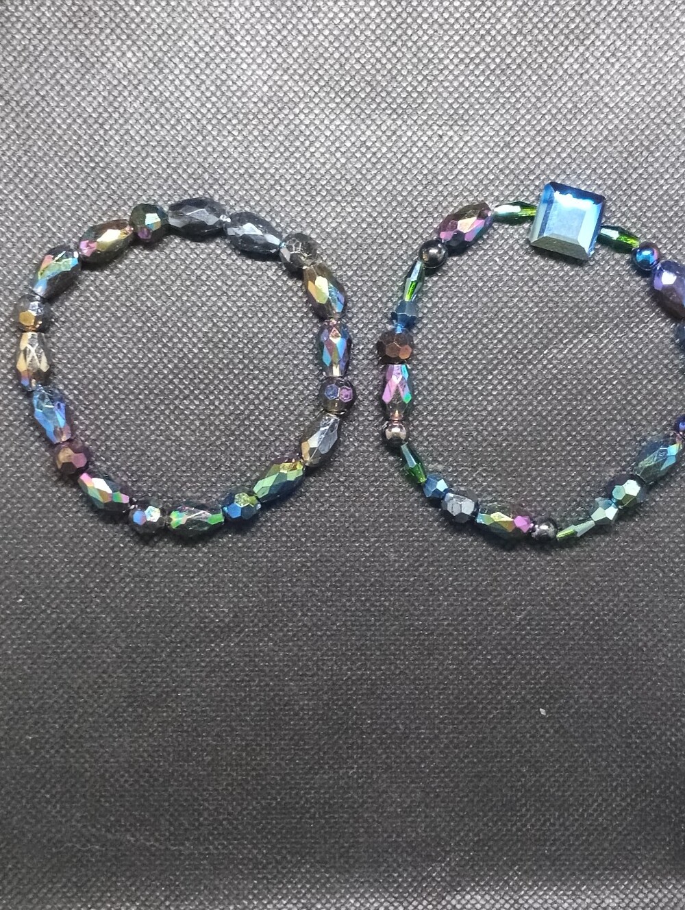 Iridescent Multicolor Beaded Stretch Bracelets - Women Jewelry
